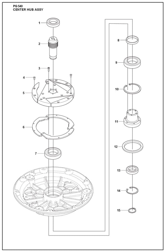 Center Hub Assy Parts For PG 540 2.2 kW By Husqvarna