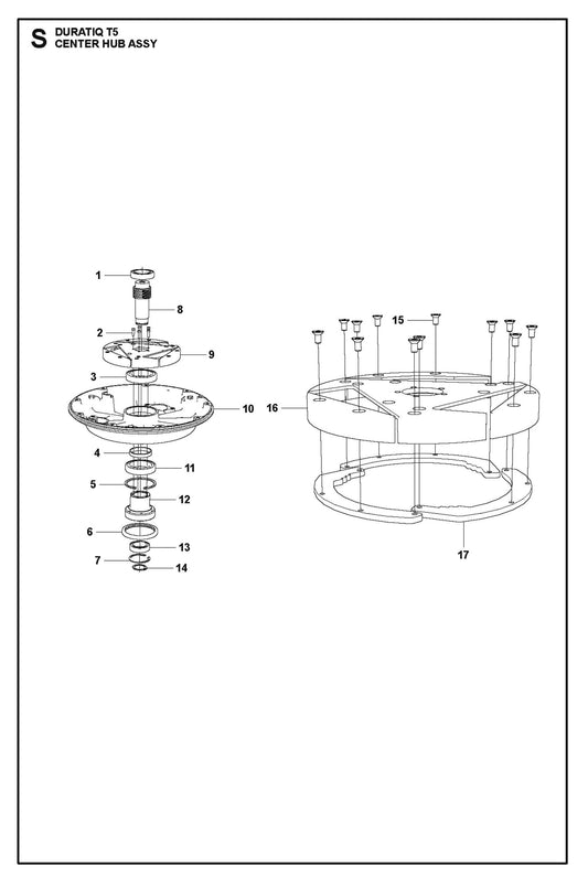 Center Hub Assembly Parts For HTC T5 (4 kW) By Husqvarna
