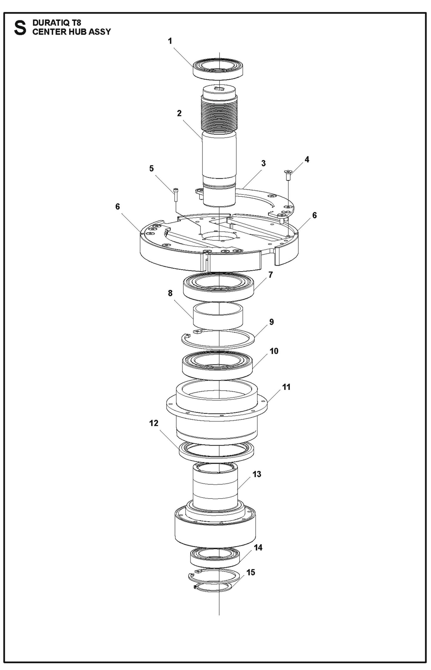 Center Hub Assembly Parts For HTC T8 By Husqvarna