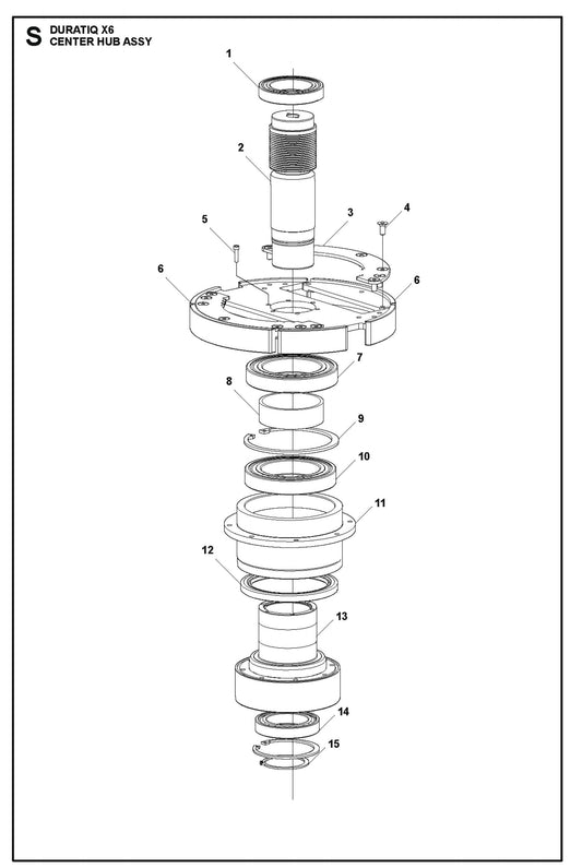 Center Hub Assembly Parts For HTC X6 By Husqvarna