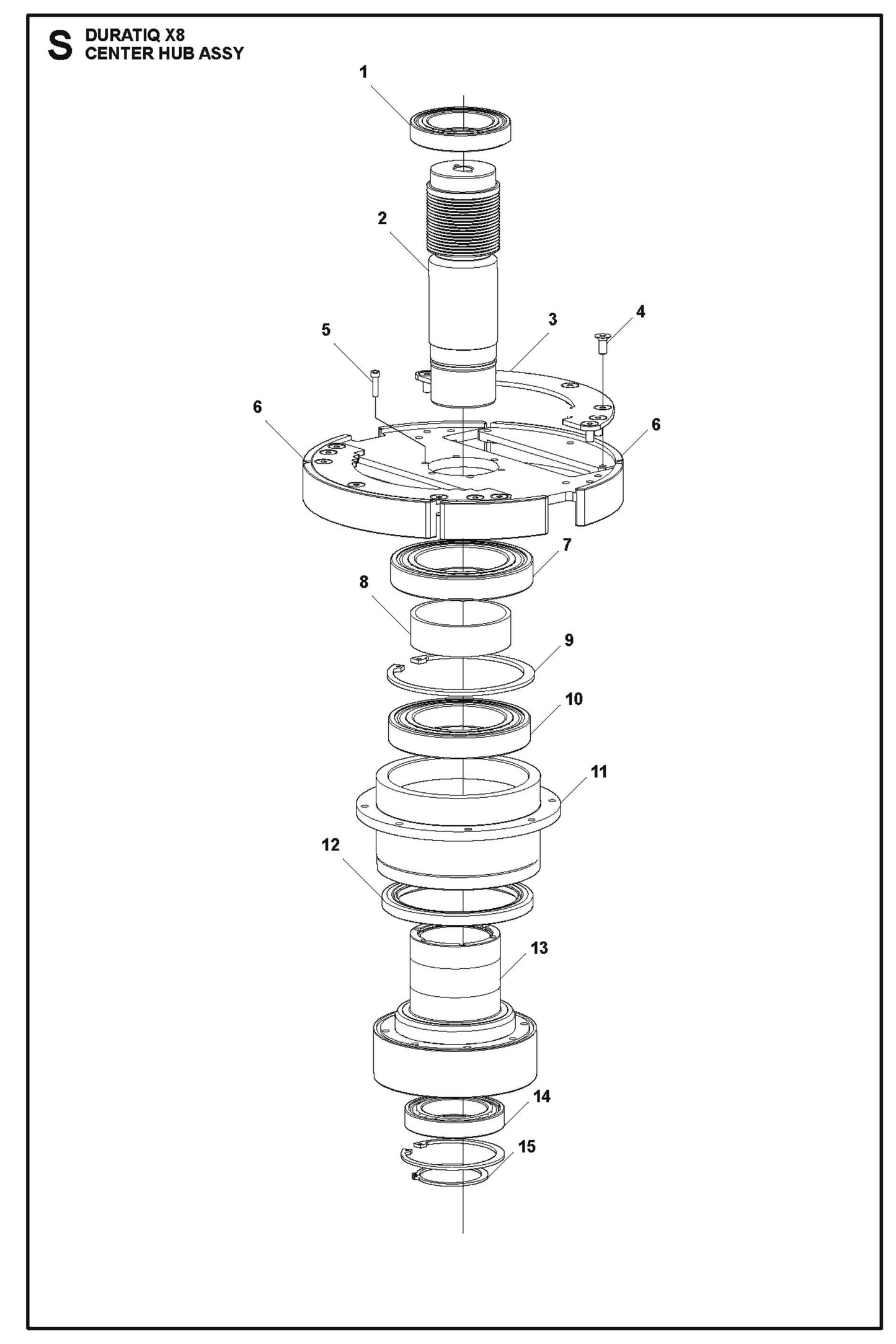 Center Hub Assembly Parts For HTC X8 By Husqvarna