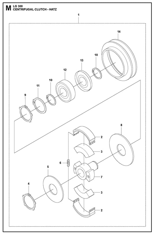Centrifugal Clutch - Hatz Parts For LG 300 Petrol By Husqvarna