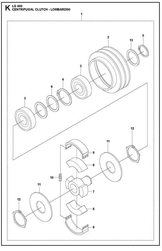 Centrifugal Clutch - Lombardini Parts For LG 400 Petrol By Husqvarna