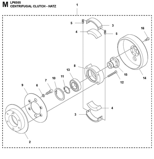 Centrifugal Clutch- Hatz Parts For LP 6505 Walk Behind Roller By Husqvarna
