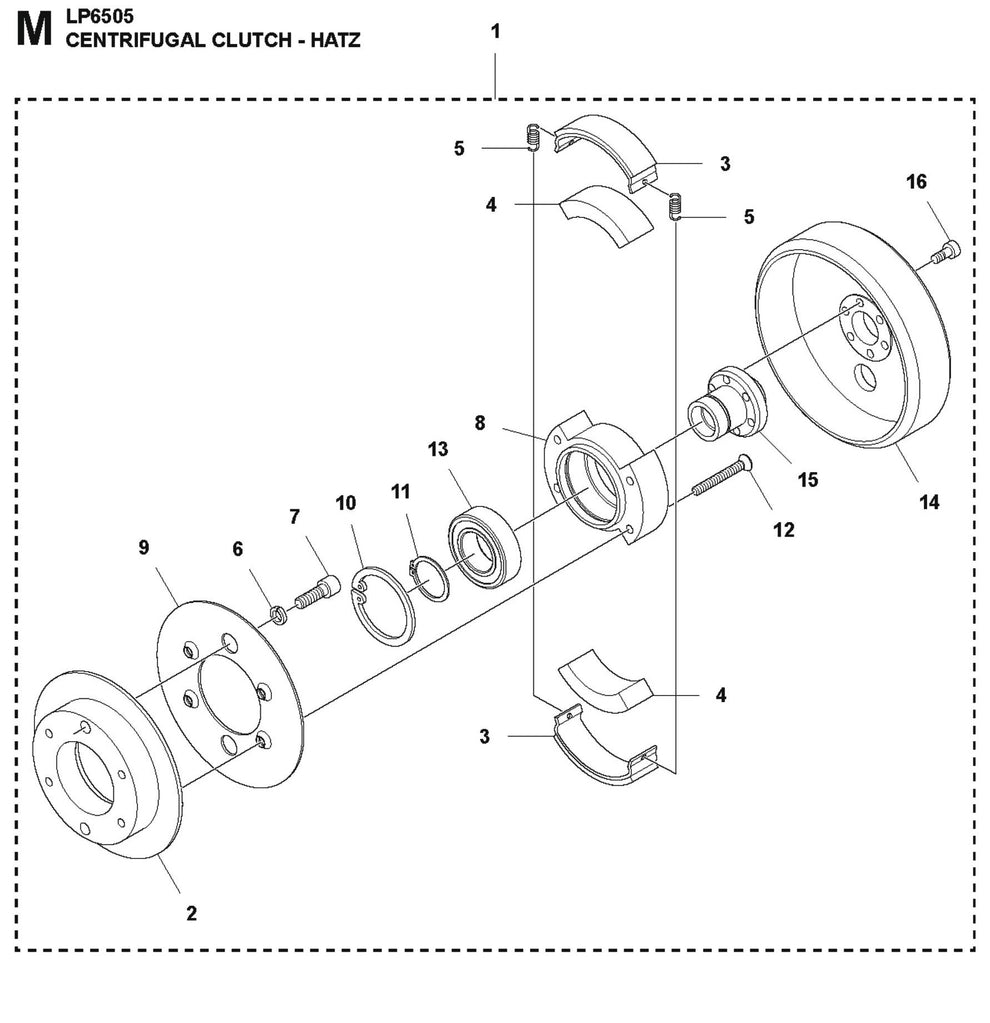 Centrifugal Clutch- Hatz Parts For LP 6505 Walk Behind Roller By Husqvarna