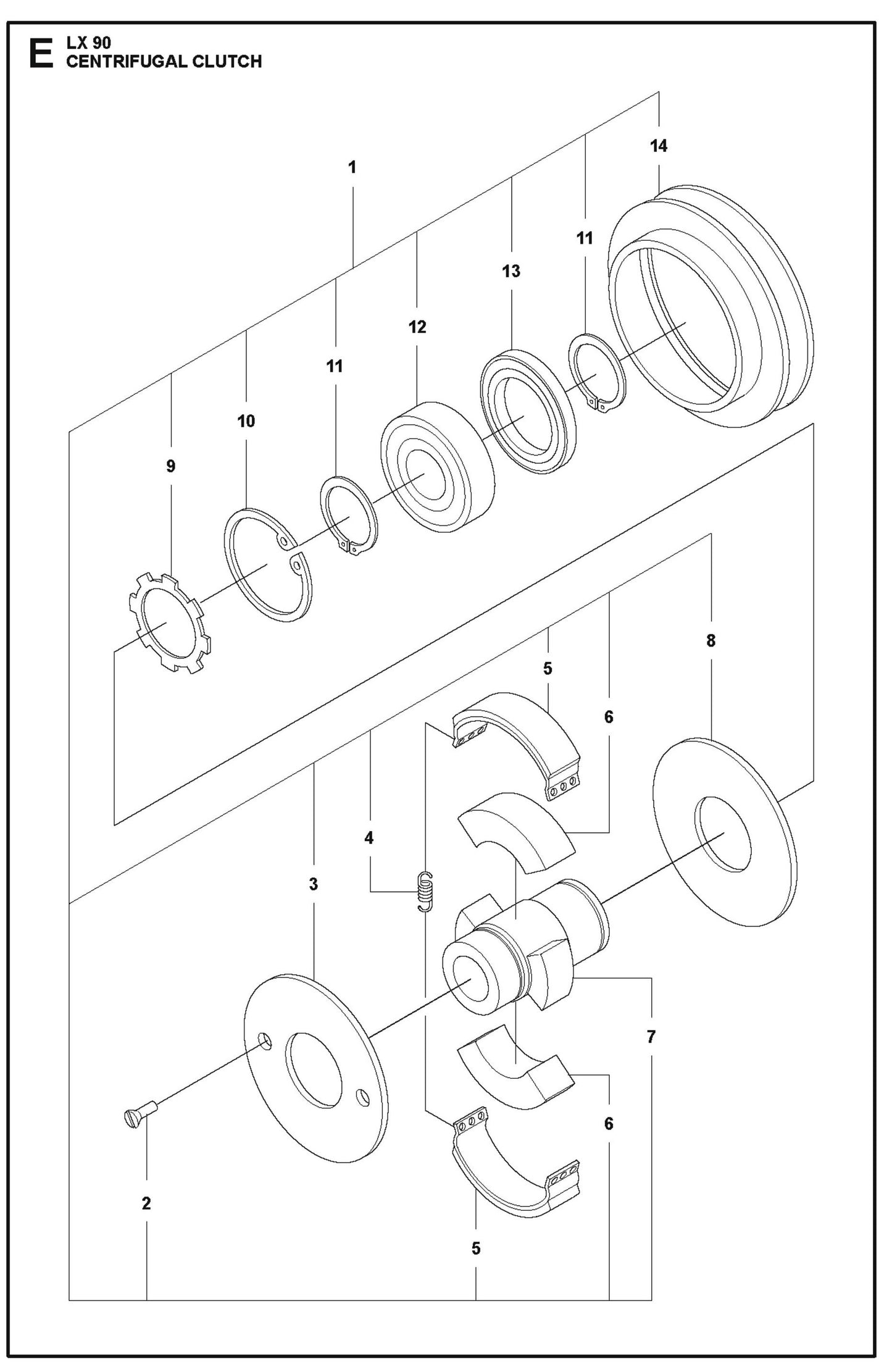 Centrifugal Clutch Assembly Parts For LX90 Compaction Rammers By Husqvarna