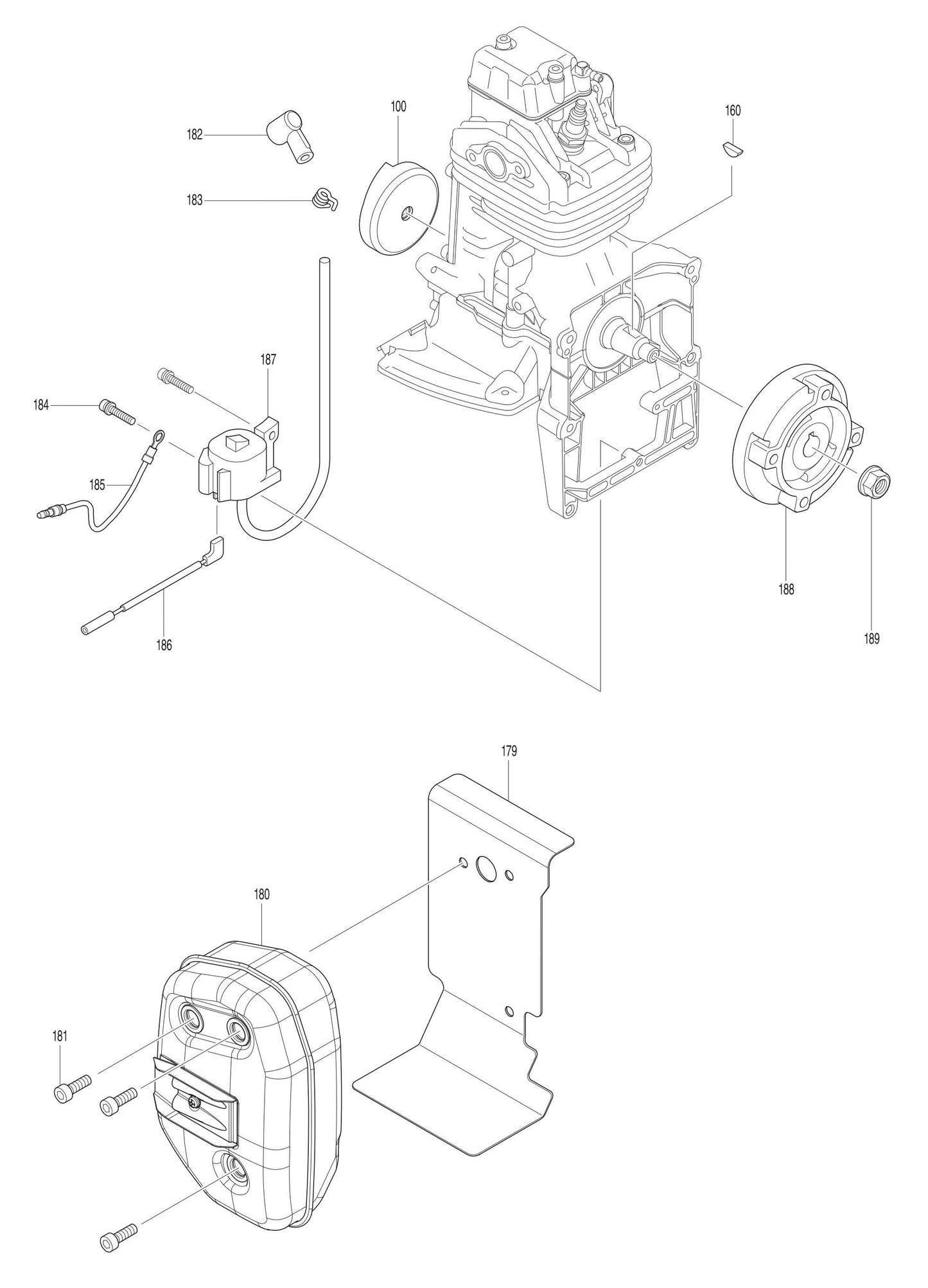 EB7660WH Ignition Coil, Muffler Assembly Parts