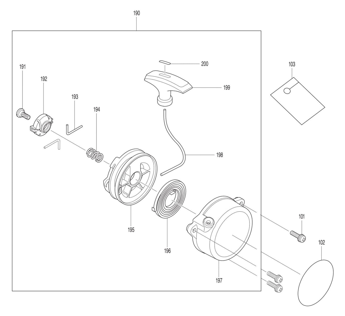 EB7660WH Starter Assembly Parts