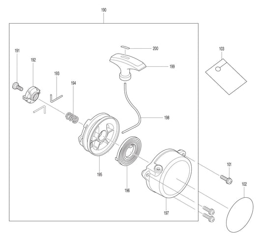 EB7660WH Starter Assembly Parts