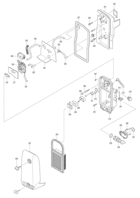 EB7660WH Cleaner Base, Air Filter Assembly Parts