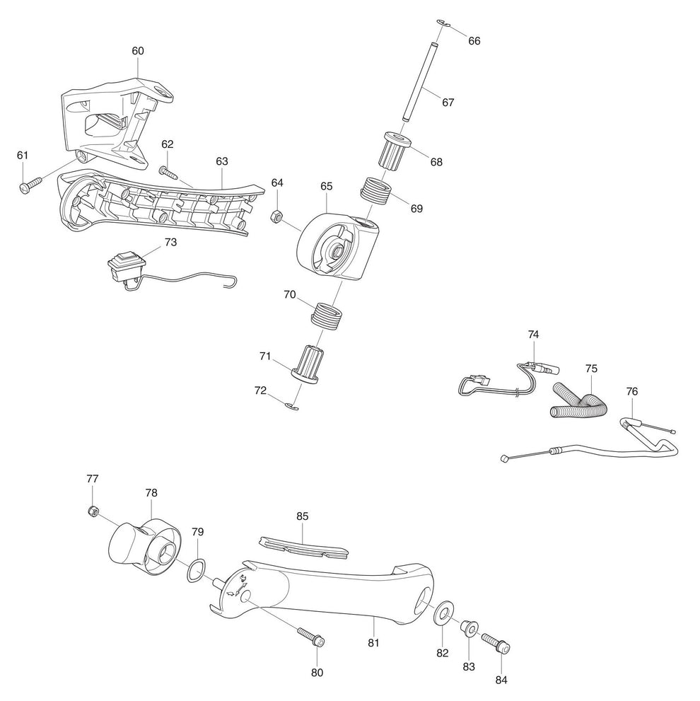 EB7660WH Throttle Handle Assembly Parts
