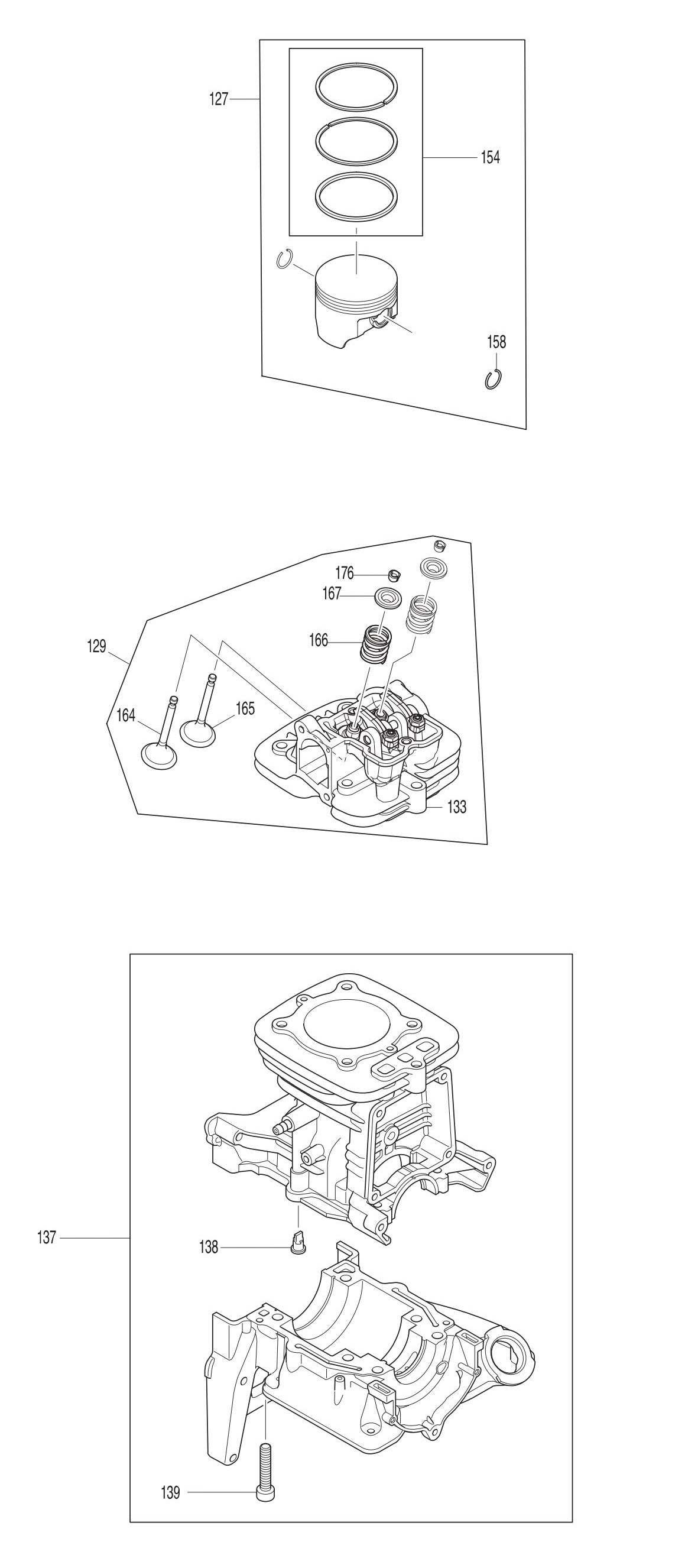 EB7660WH Piston, Cylinder Assembly Parts