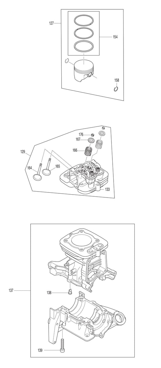 EB7660WH Piston, Cylinder Assembly Parts