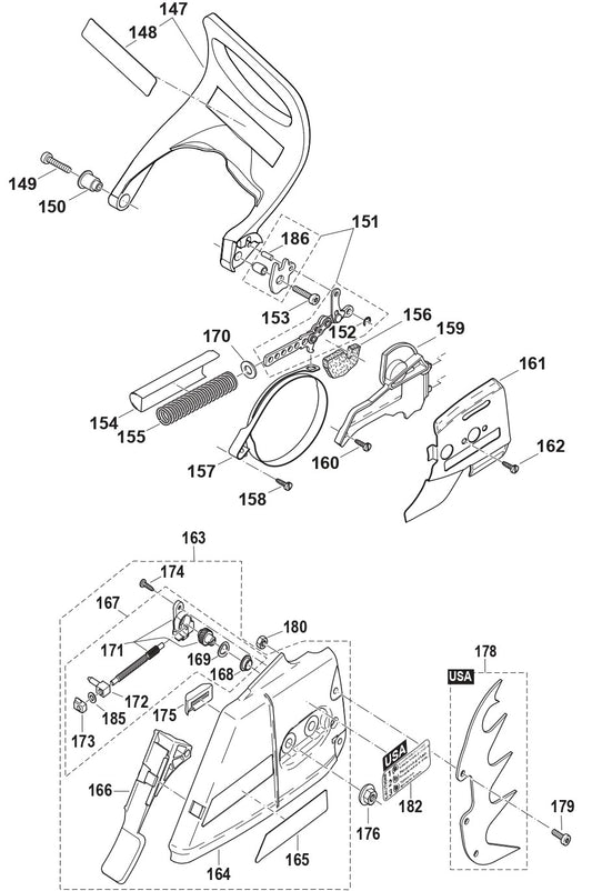 Chain Brake Assembly Parts For EA7300PR, EA7301PR Gas Chain Saw Parts by Makita