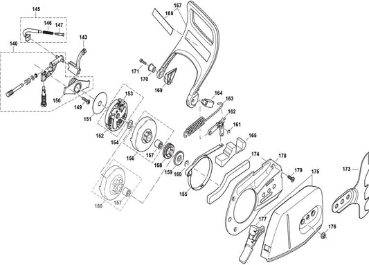 Chain Brake, Clutch, Oil Pump Assembly Parts For EA5000PRFL, EA5001PREG, EA5001PREL, EA5000PREG, EA5000PREL,  EA5000PRGG Gas Chain Saw By Makita Gas Chain Saw By Makita