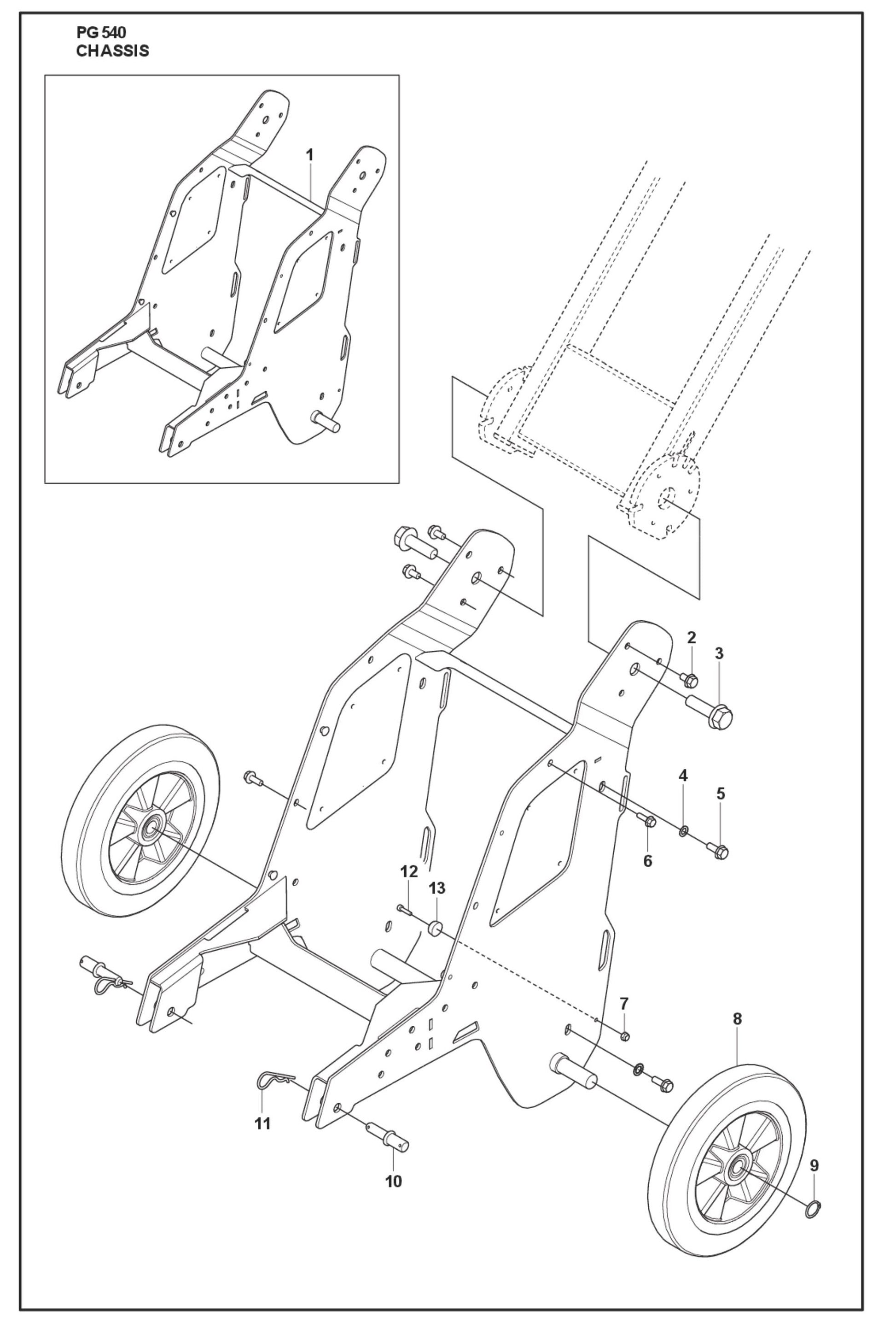 Chassis Parts For PG 540 4 KW By Husqvarna