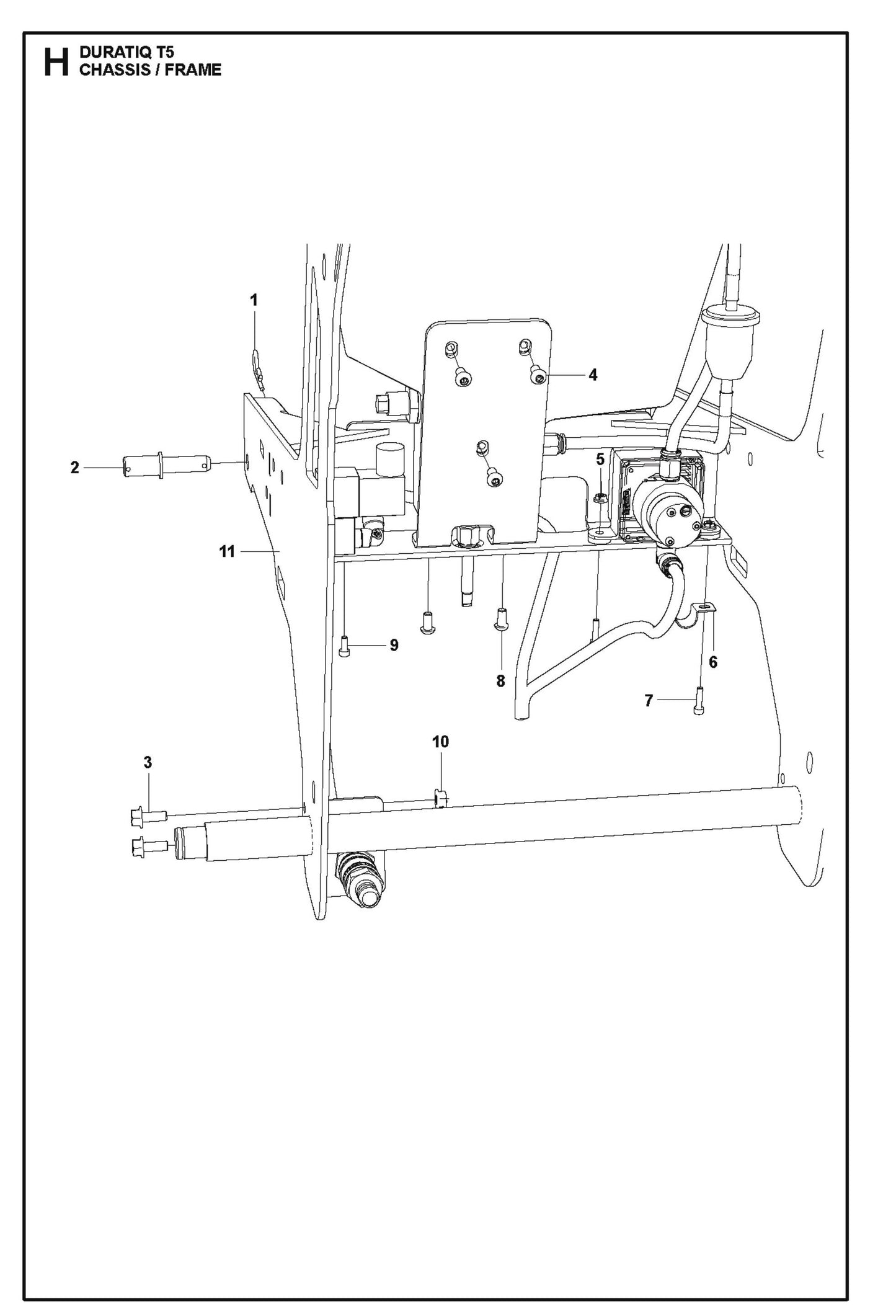 Chassis / Frame Parts For HTC T5 (2.2 kW) By Husqvarna