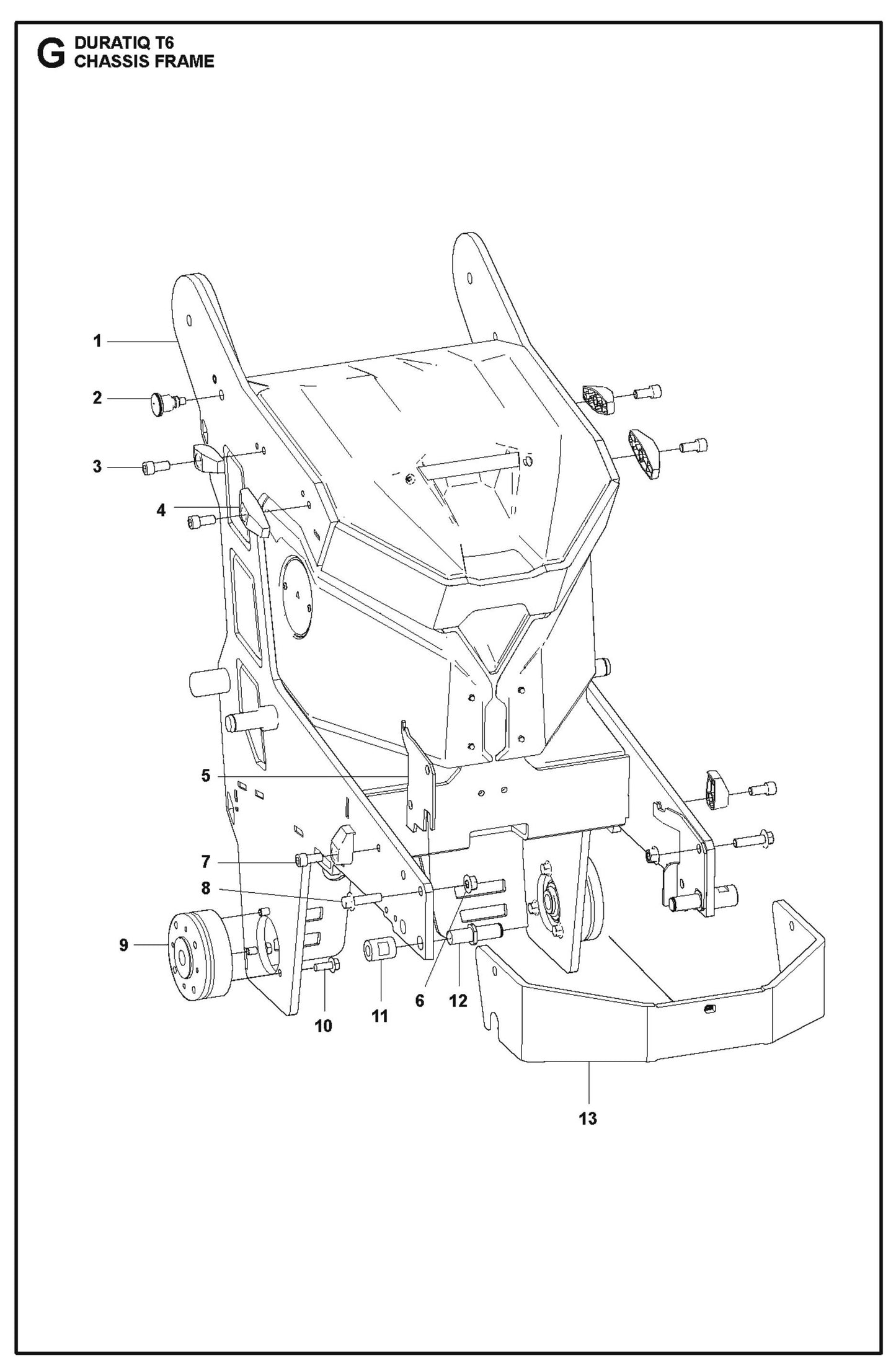 Chassis Frame Parts For HTC T6 By Husqvarna