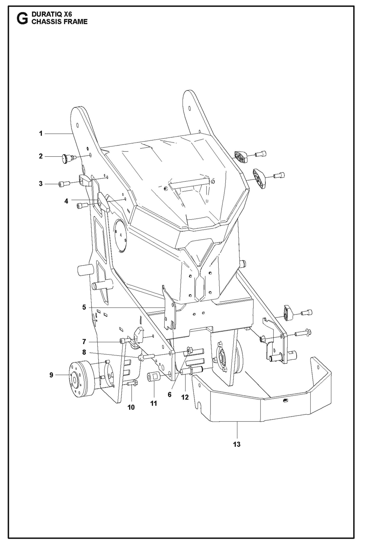 Chassis Frame Parts For HTC X6 By Husqvarna
