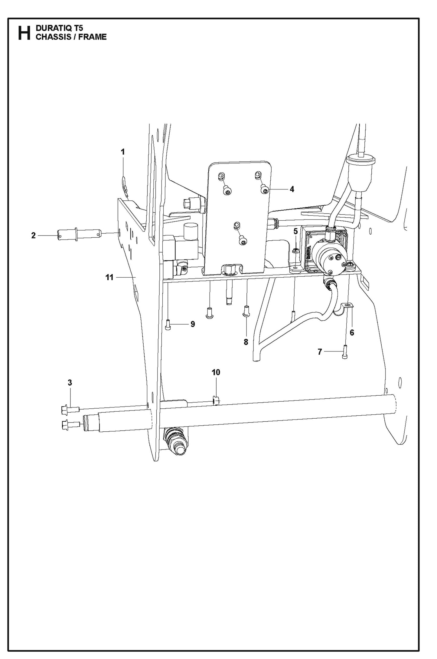 Chassis / Frame Parts For HTC T5 (4 KW) By Husqvarna