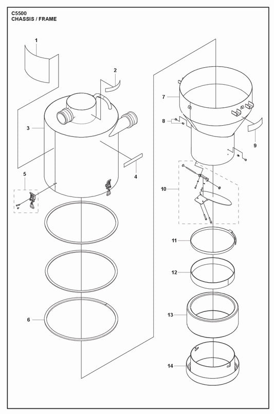 Chassis/ Frame Parts C 5500 Pre-Separators By Husqvarna