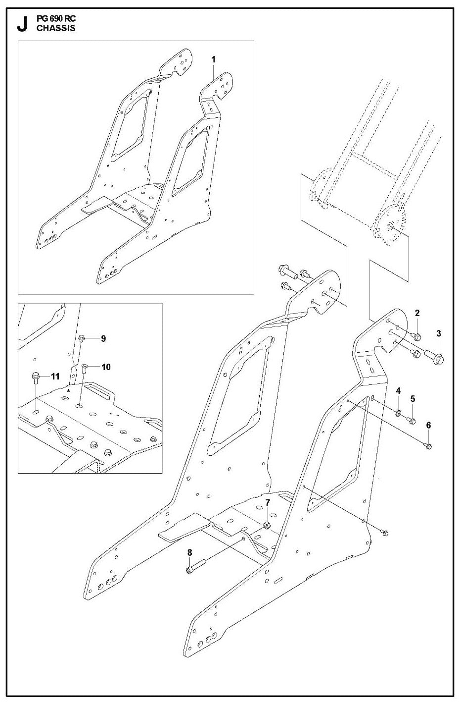 Chassis Parts For PG 690 RC By Husqvarna