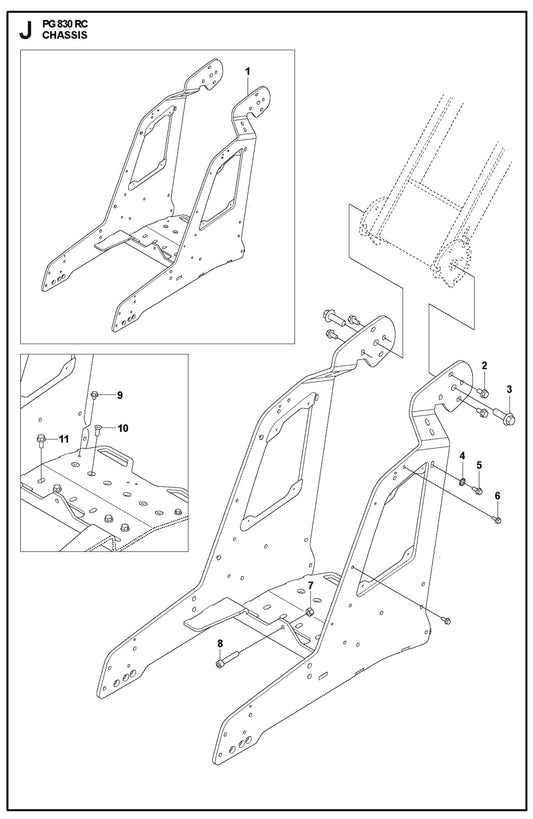 Chassis Parts For PG 830 RC By Husqvarna