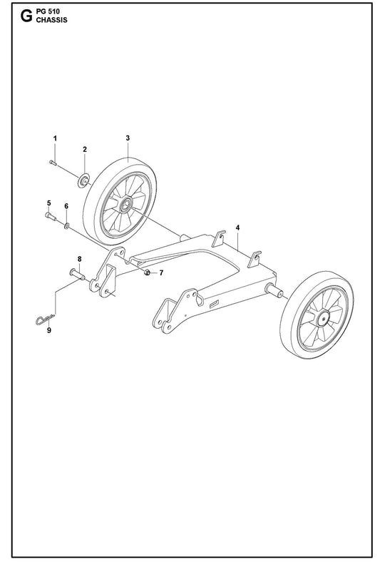 Chassis Parts For Floor Grinder PG 510 By Husqvarna