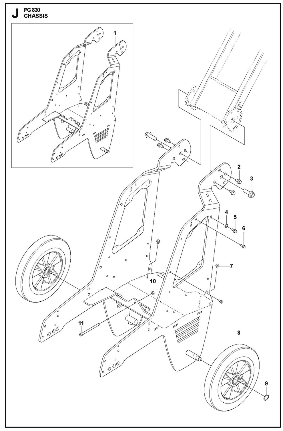 Chassis Parts For PG 830 By Husqvarna