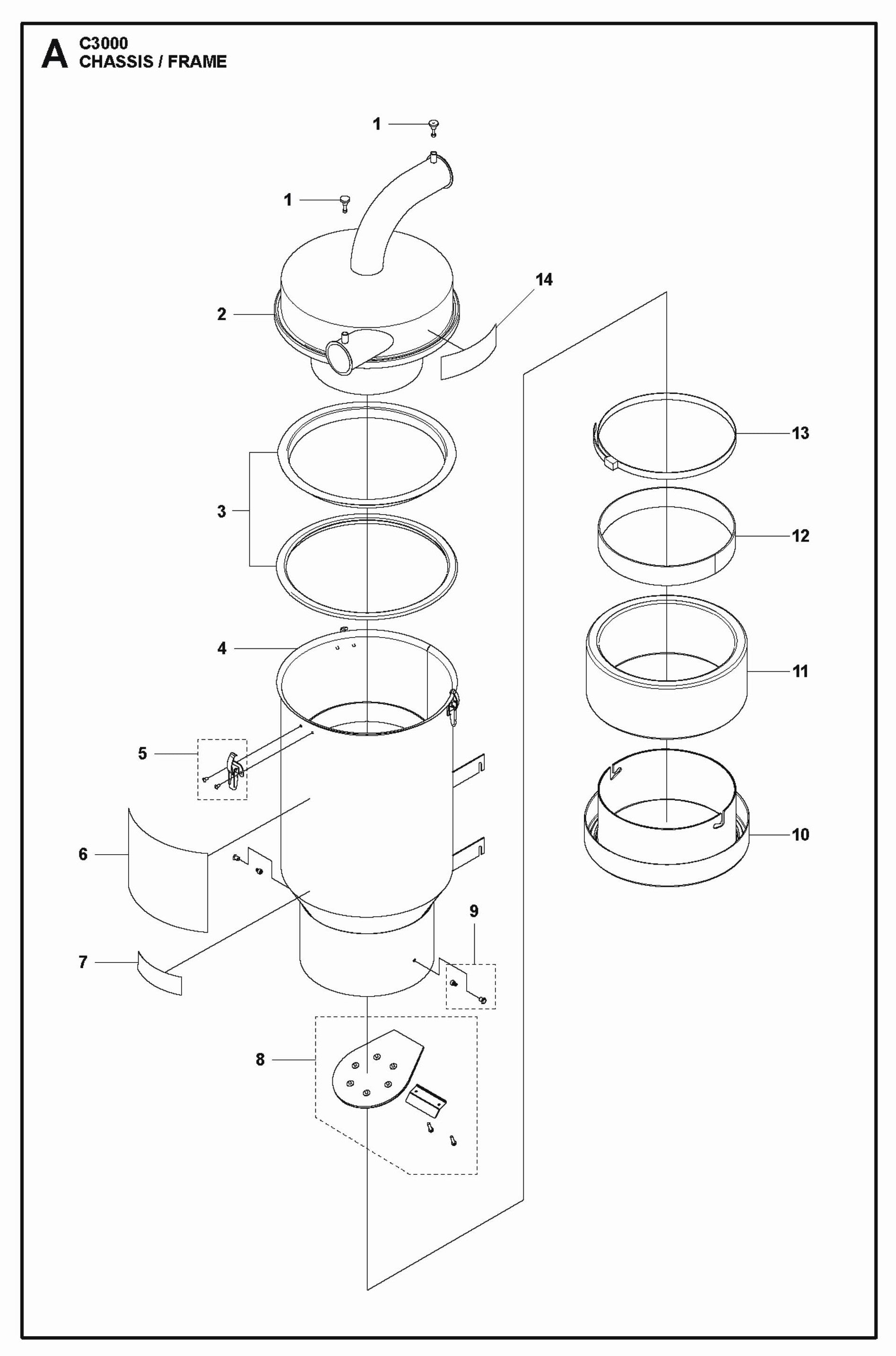 Chassis/ Frame Parts C 3000 Pre-Separators By Husqvarna