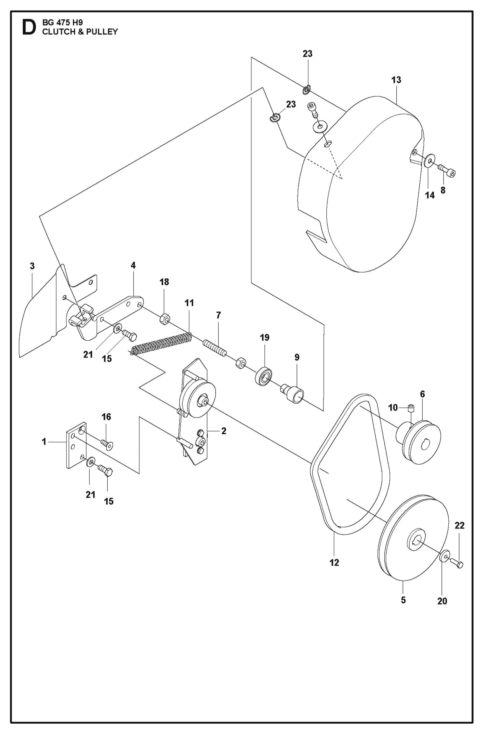 Clutch And Pulley Parts For BG 475 By Husqvarna