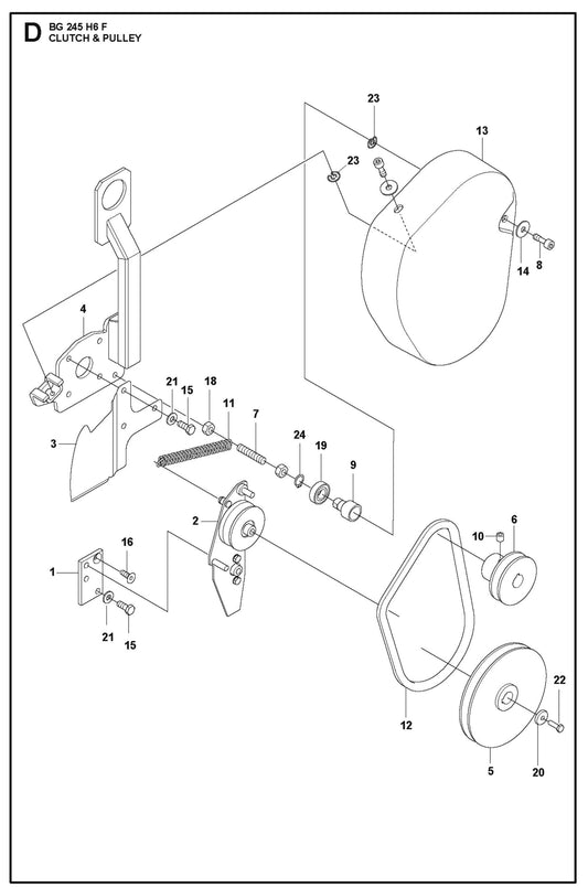 Clutch And Pulley Parts For BG 245 By Husqvarna