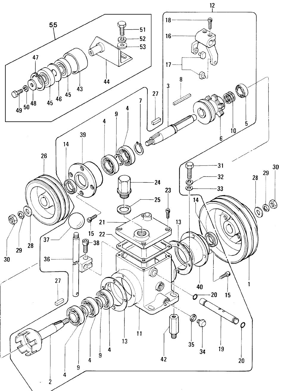 Clutch Box Assembly Parts For MDR9D Walk-Behind Roller By Multiquip