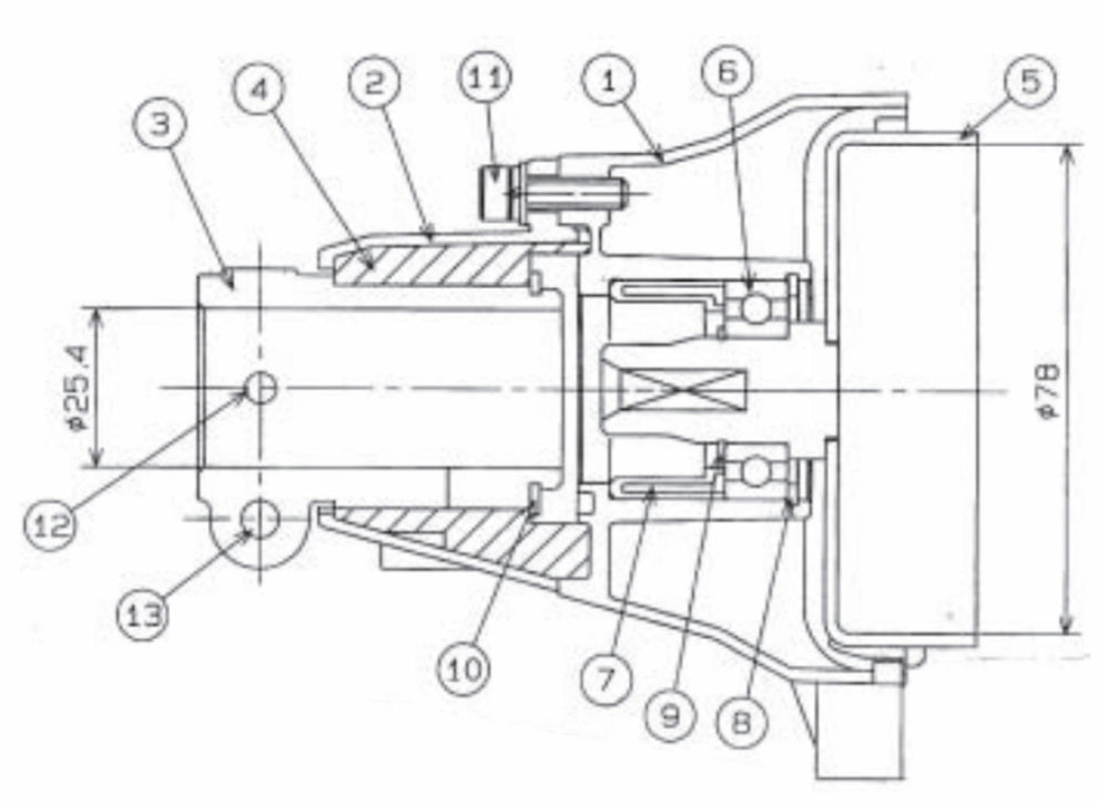 Clutch Housing Assembly Parts For EZ Vibe Concrete Vibrator Motors By Wyco