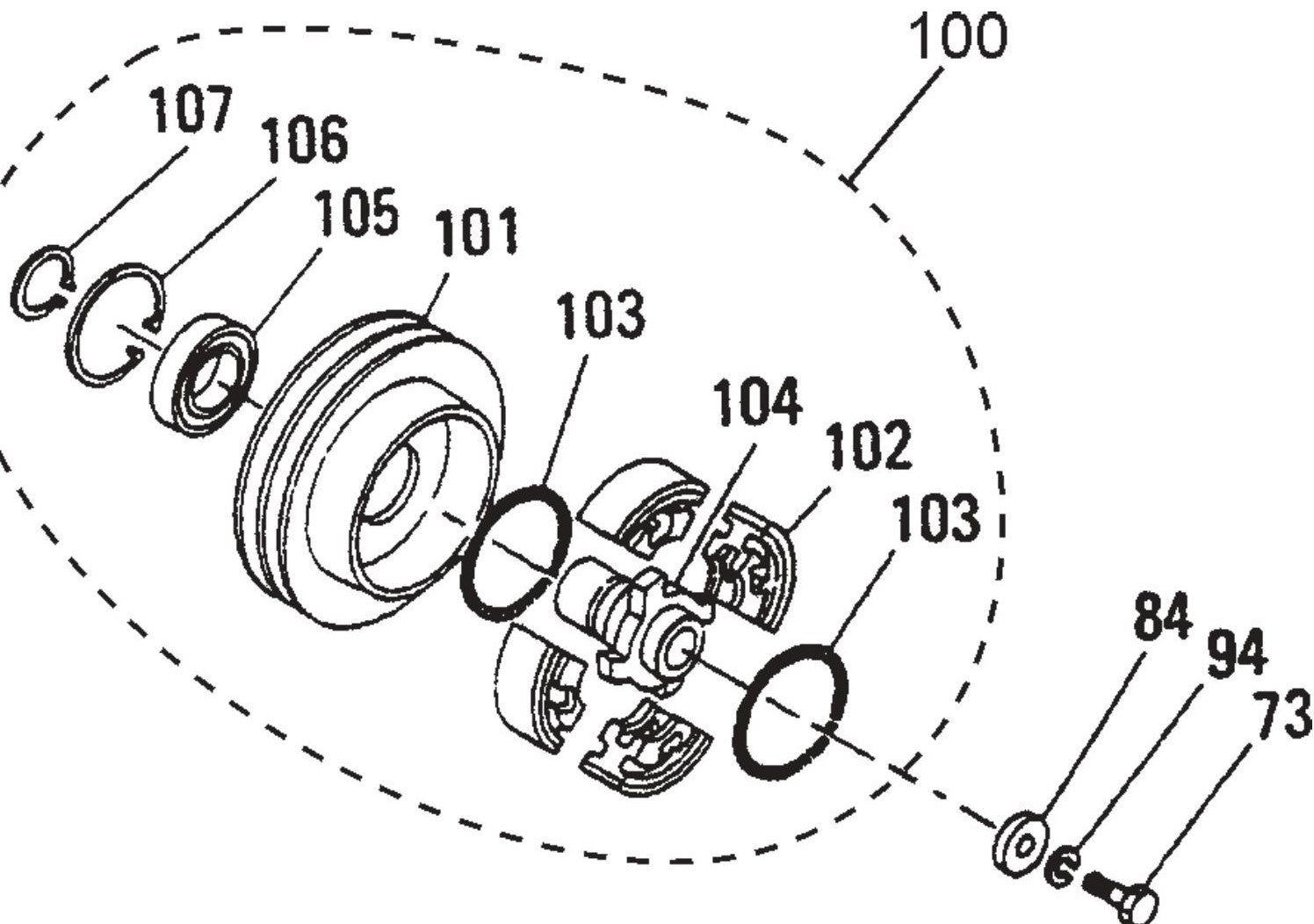 MVC90H Body Clutch Assembly (old type) Parts