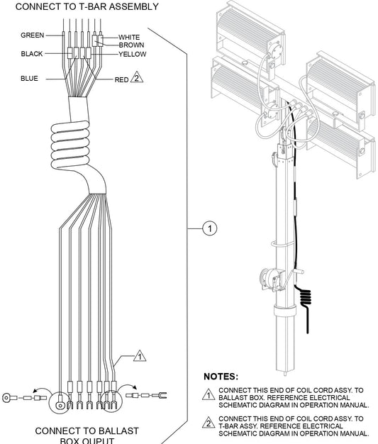 Coil Cord Assembly Parts For LT6K5 Light Tower By Multiquip 