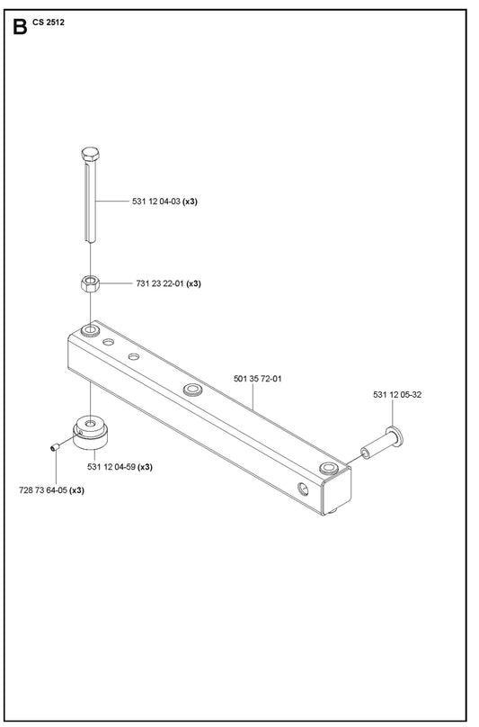 Column Fig.1 Parts For Wire Saw CS 2512 By Husqvarna