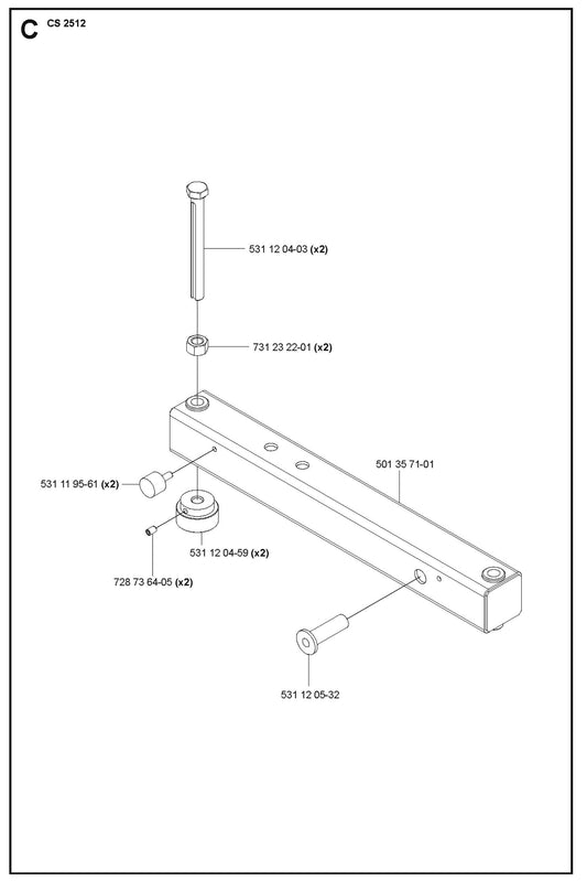 Column Fig.2 Parts For Wire Saw CS 2512 By Husqvarna