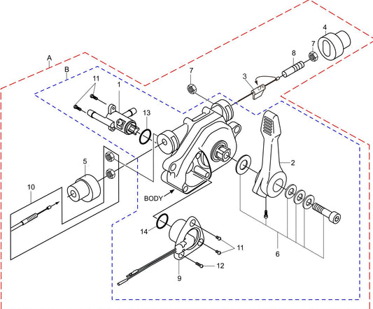 MTX50HD combination Lever Assembly PARTS