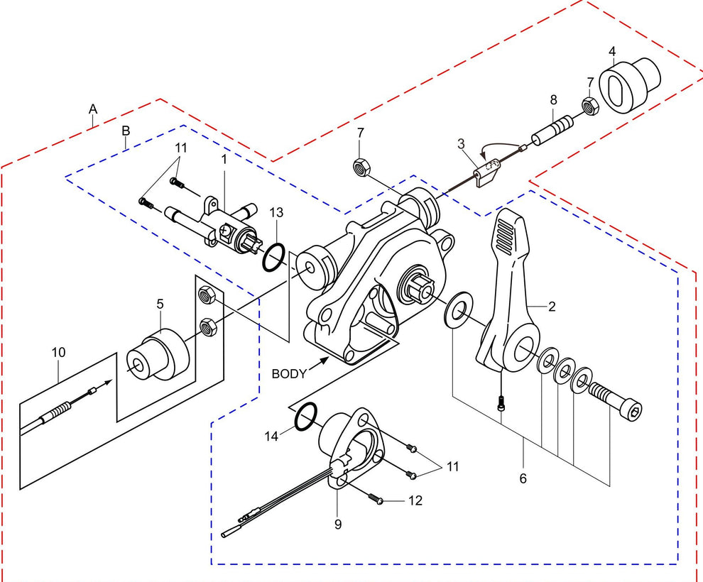 MTX50HD combination Lever Assembly PARTS