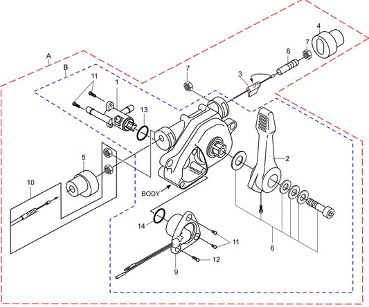 MTX80HDR Combination Lever Assembly Parts