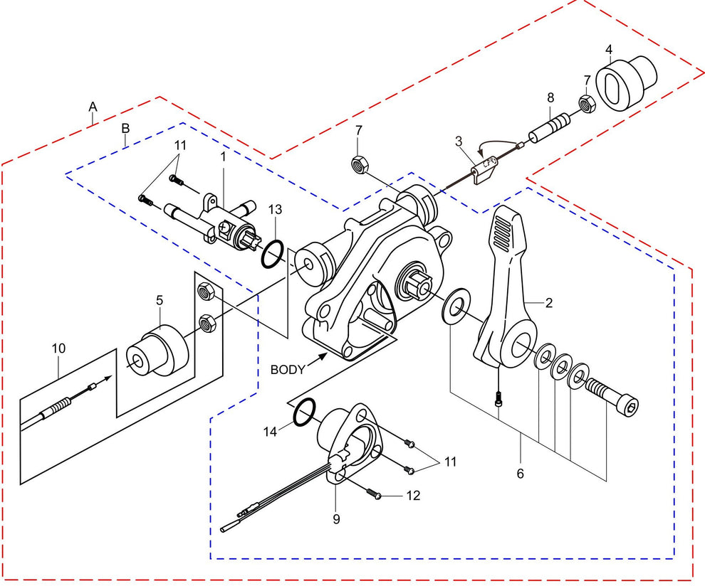 MTX80HDR Combination Lever Assembly Parts