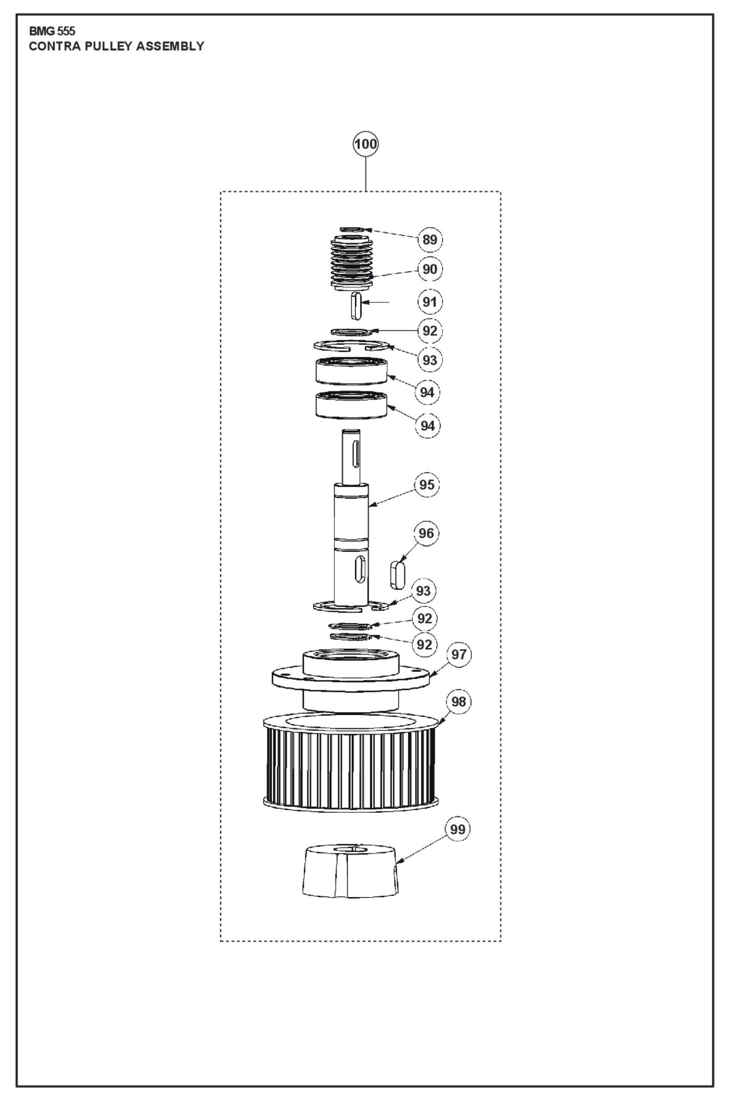 Contra Pulley Assembly Parts For BMG 555 By Husqvarna