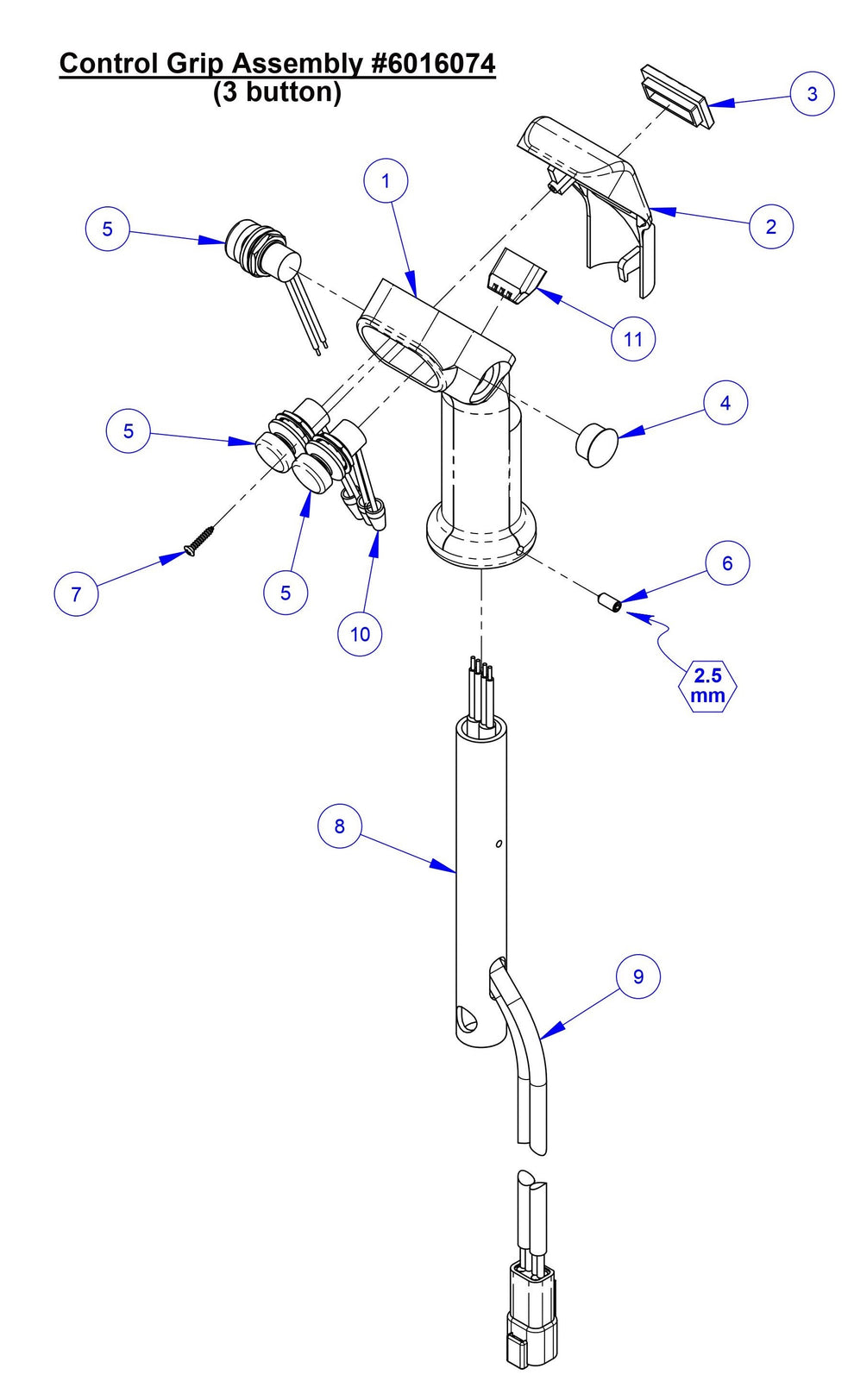 CC9074DK Control Grip Assembly(3 Button)