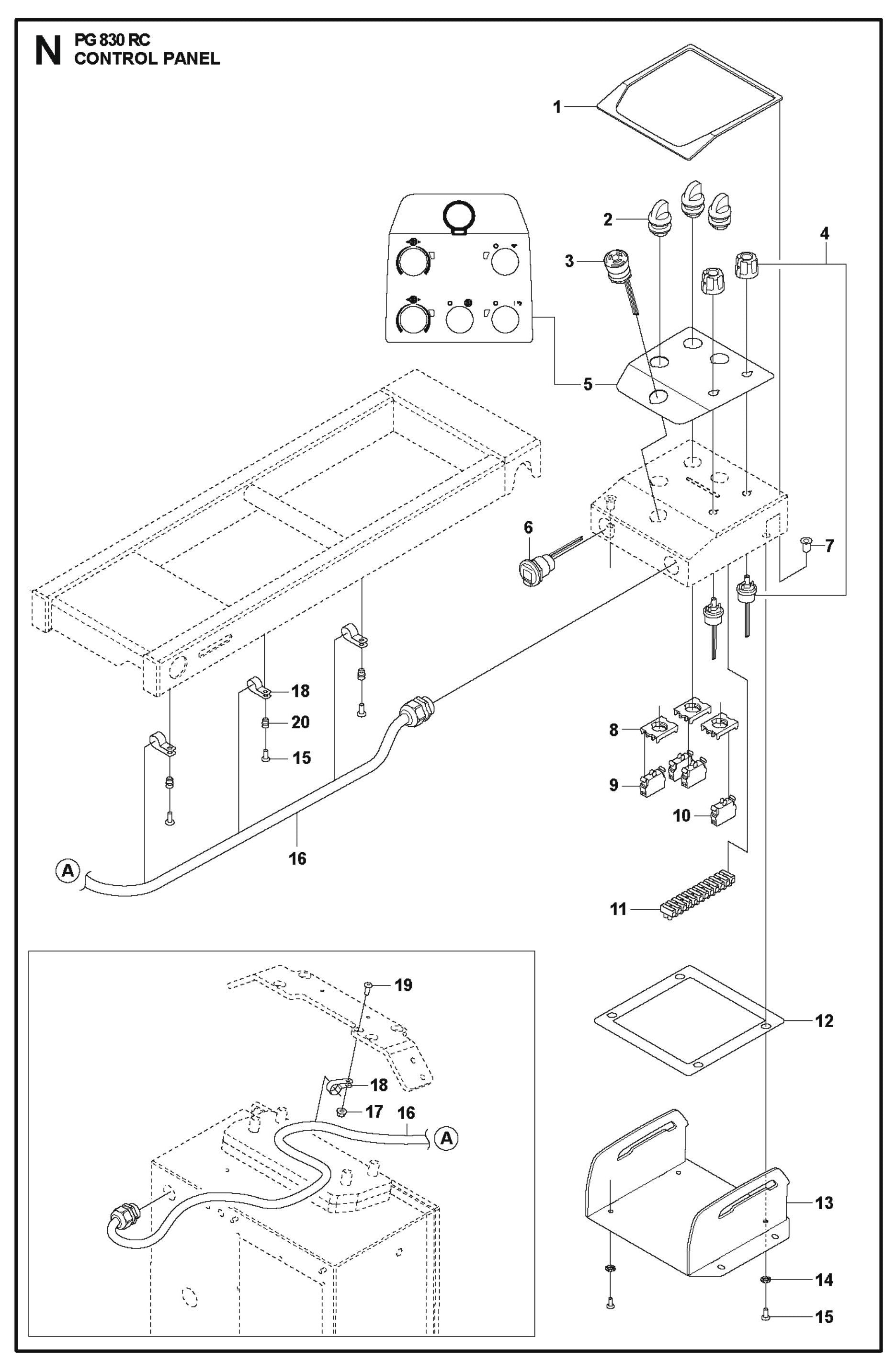 Control Panel Parts For PG 830 RC By Husqvarna