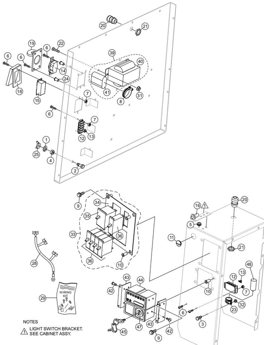 Control Panel /Ballast(S/N 904385 AND ABOVE) Assembly Parts For LT12 Series Light Tower By Multiquip 