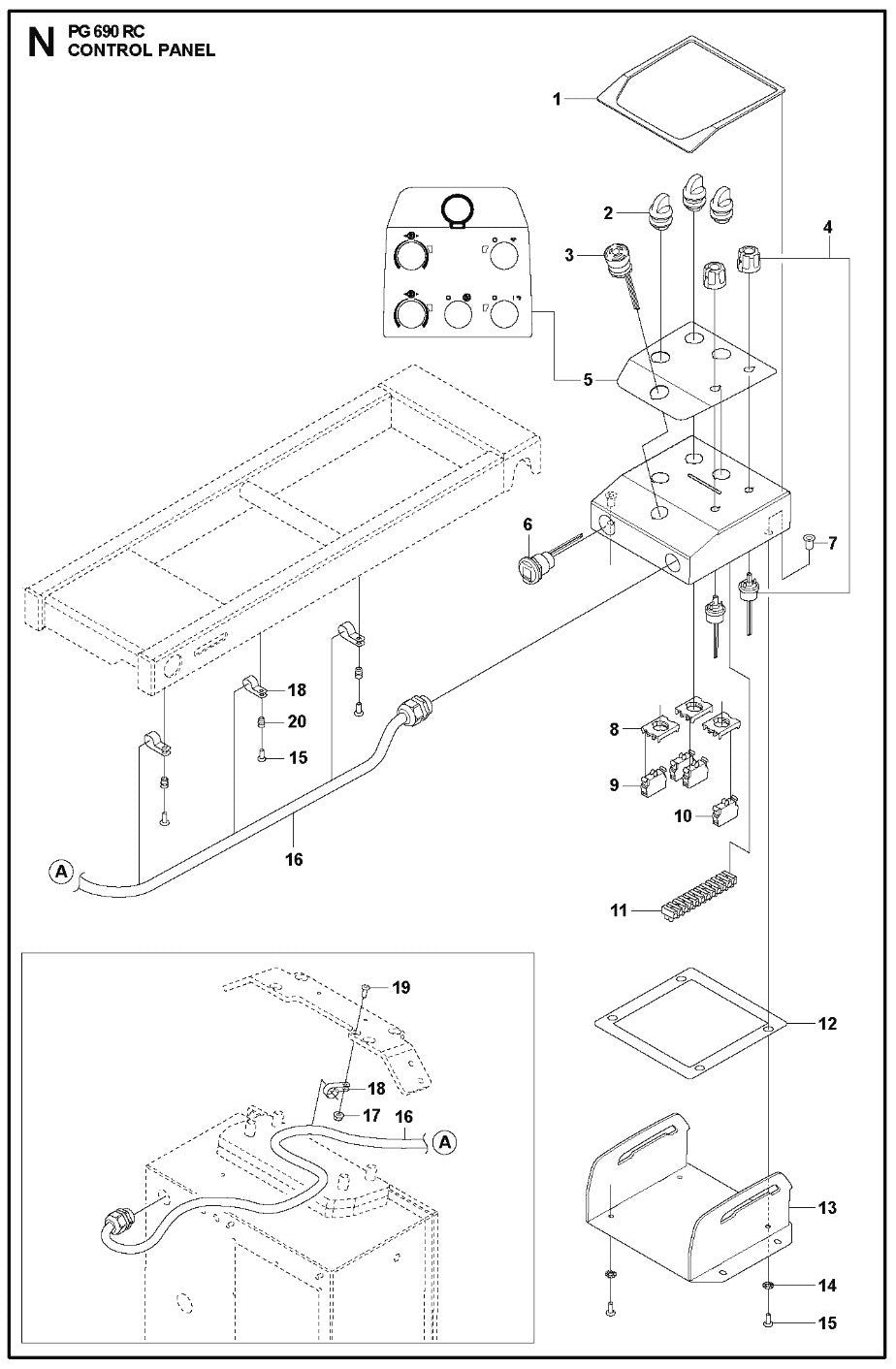 Control Panel Parts For PG 690 RC By Husqvarna