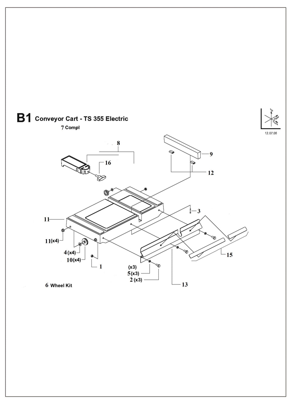 Conveyor Cart - TS 355 Electric Parts For TS 355 G By Husqvarna