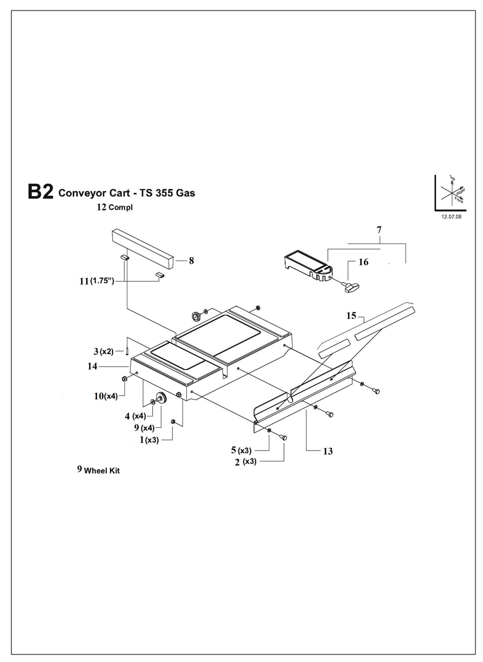 Conveyor Cart - TS 355 Gas Parts For TS 355 G By Husqvarna