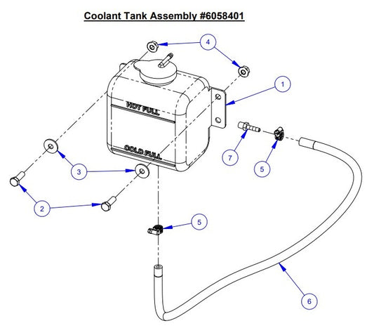 CC5048DCV, CC5048DCV-3 Coolant Tank Assembly Parts